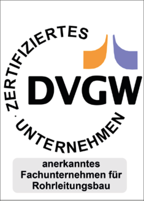 DVGW zertifiziertes  Fachunternehmen für Rohrleitungsbau